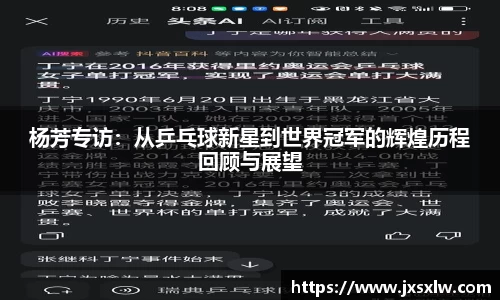 杨芳专访：从乒乓球新星到世界冠军的辉煌历程回顾与展望